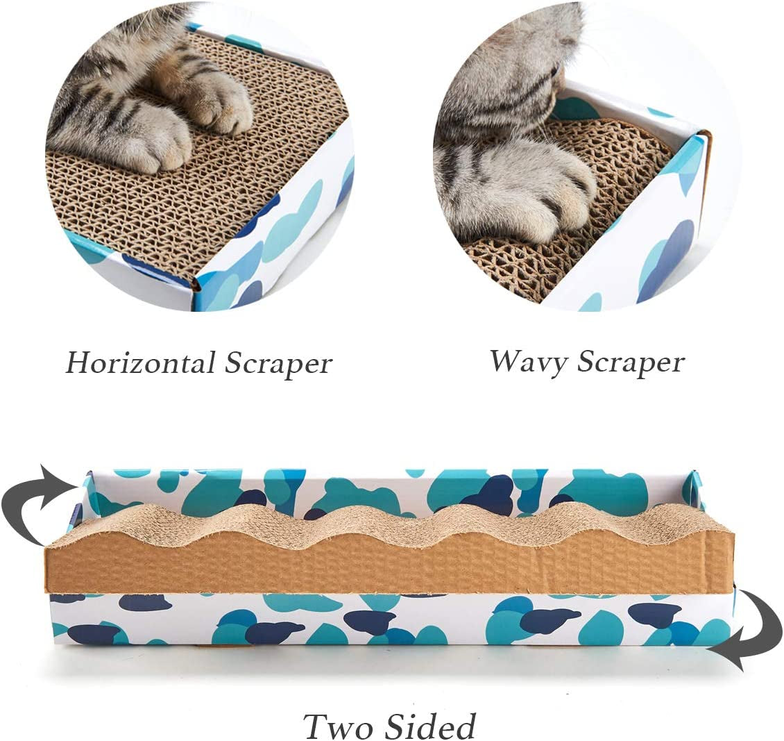 Reversible Cardboard Cat Scratcher and Bed with Catnip Included (1 Pack)