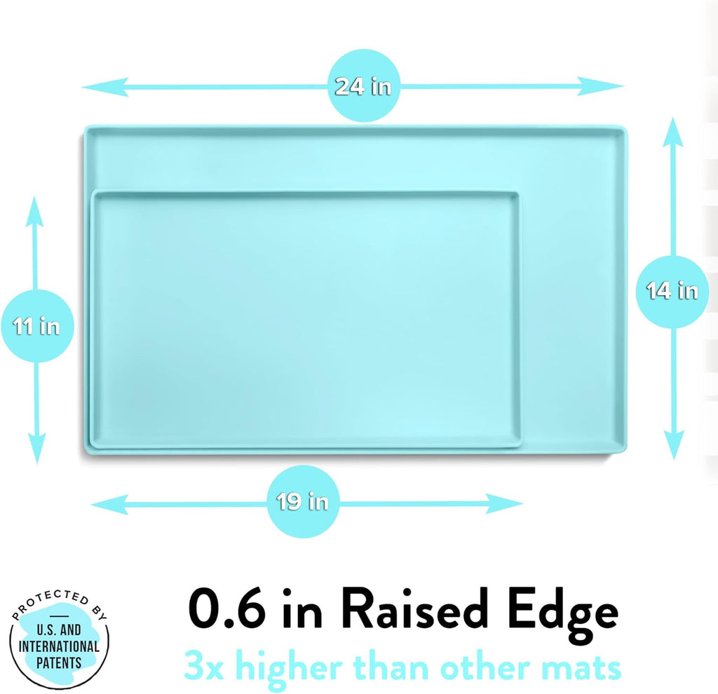 Cat Food Mat, Small & Large Pet Feedingd Mat, 100% Waterproof Cat Mats for Food and Water, Silicone Mats for Pet Bowls, Non-Slip Placemat for Water Bowl or Fountain (Small, Aruba)