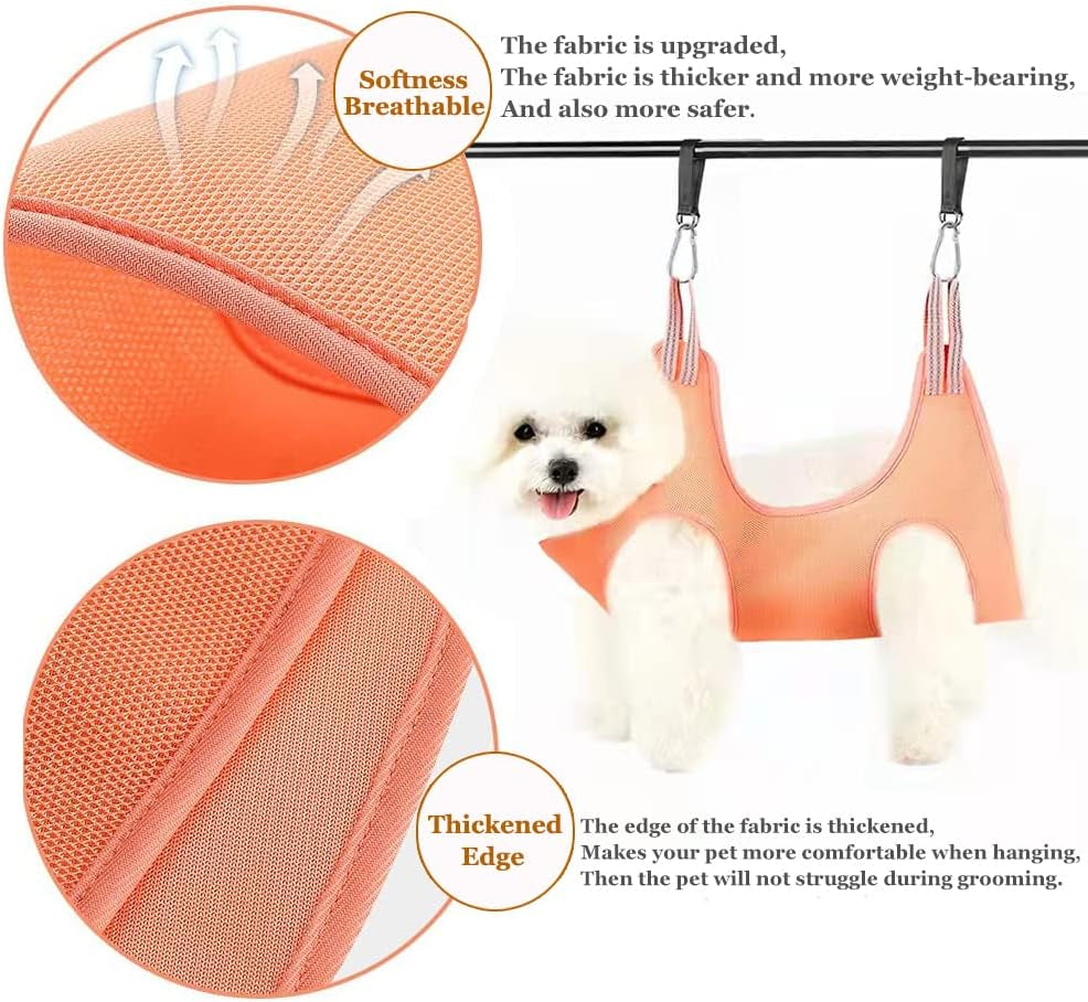 Durable Pet Grooming Hammock for Cats and Dogs, Supports Up to 55 lbs, Adjustable Leg Spacing (5.1" - 11.8")