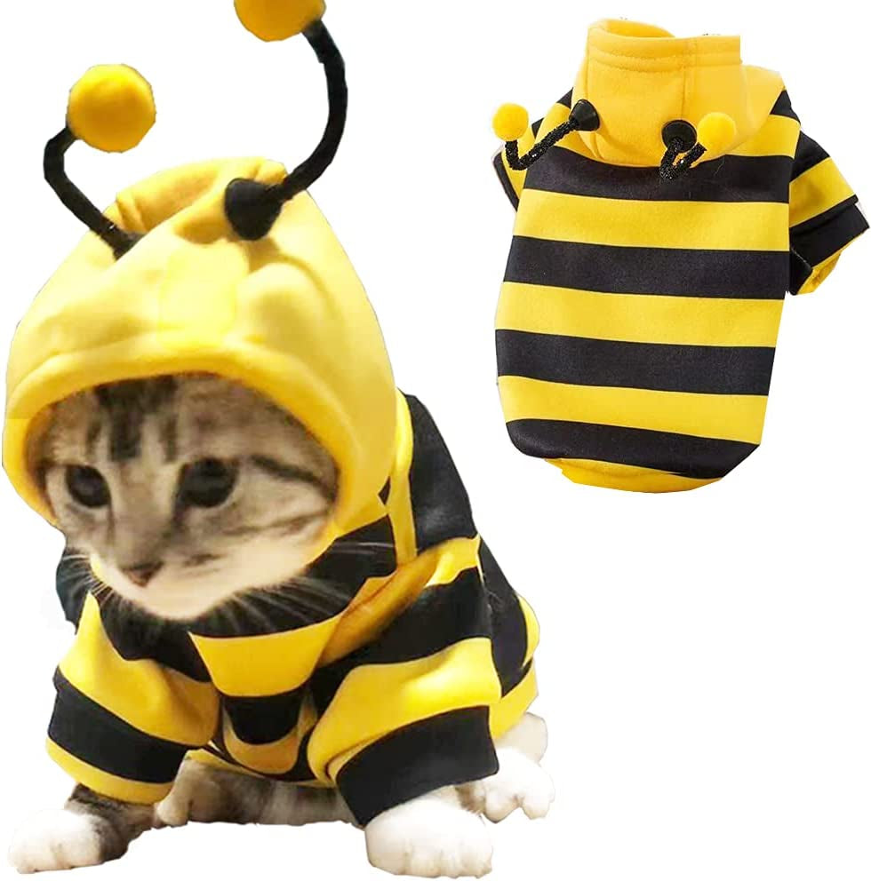 Premium Pet Hoodie Sweatshirt for Small Dogs and Cats, Cozy Yellow Outfit for Halloween and Christmas, X-Large Size