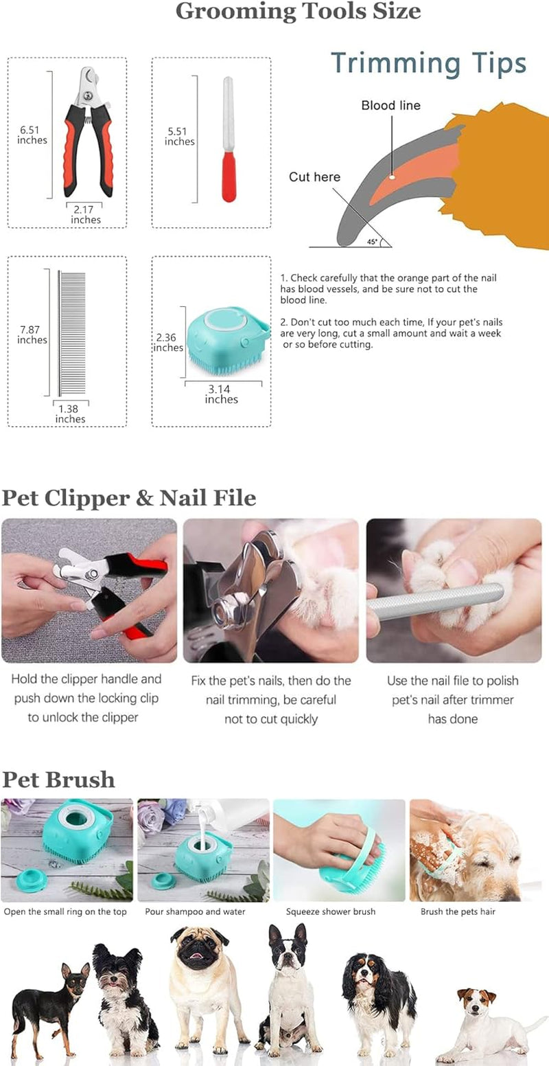 Durable Pet Grooming Hammock for Cats and Dogs, Supports Up to 55 lbs, Adjustable Leg Spacing (5.1" - 11.8")