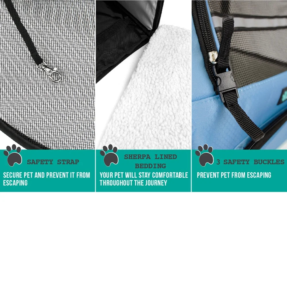 Deluxe Pet Carrier Backpack, Light Blue