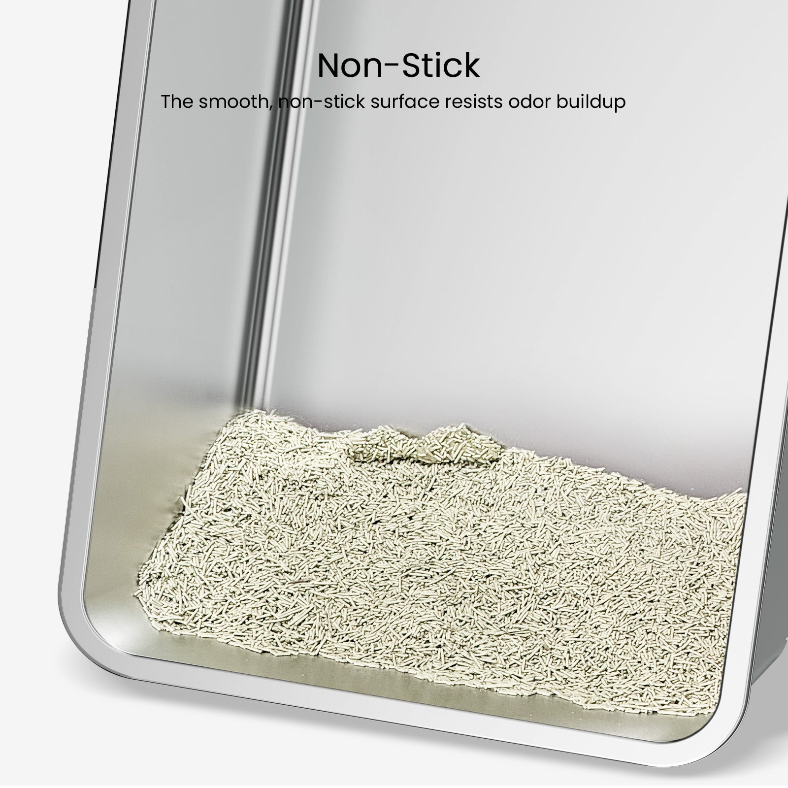 Cat Litter Box with High Sides Large Stainless Steel Cat Litter Pan 23.6" X 15.7" X 5.9"