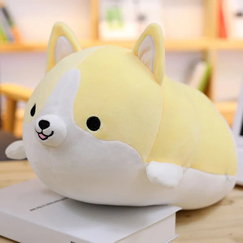 Cute Corgi Dog Doll Pillow Shiba Inu Plush Toy Holding Sleeping Doll Stuffed Animal Pillow Gift for Baby 35Cm
