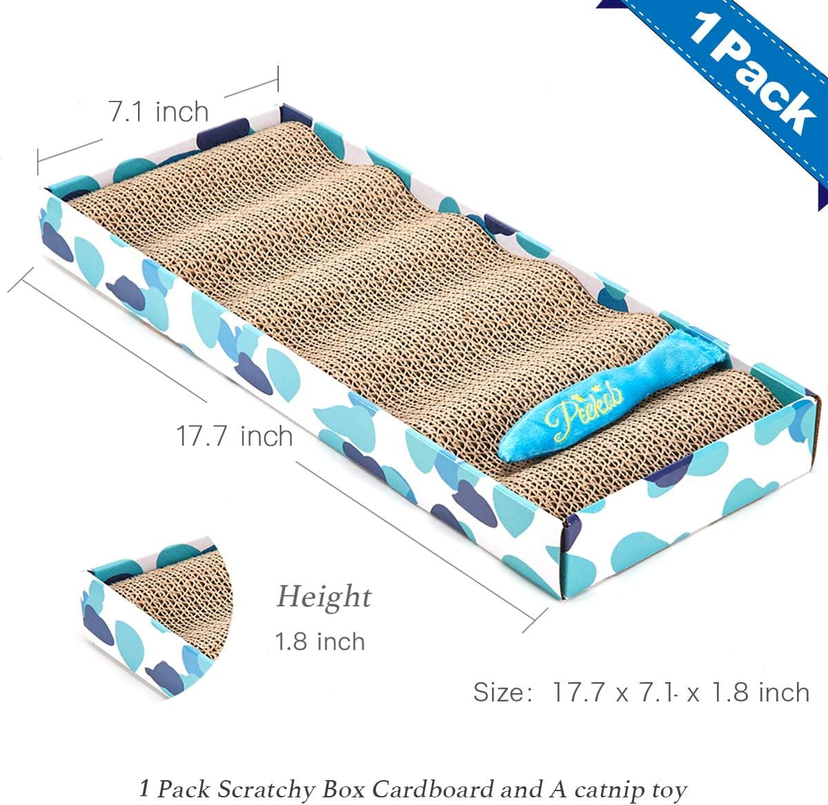 Reversible Cardboard Cat Scratcher and Bed with Catnip Included (1 Pack)