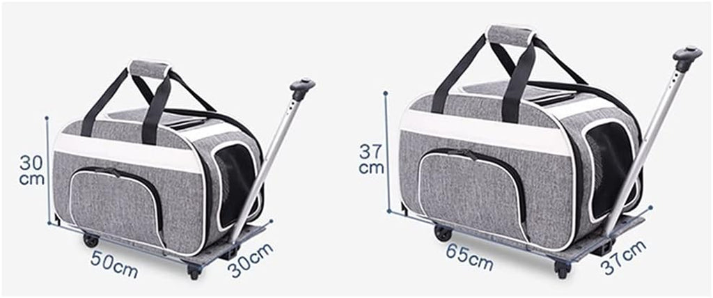 Pet Carry Bag Portable Pet Trolley Case Foldable Pet Bag Breathable Cat and Dog Large Capacity Outing Bag Pet Supplies Pet Supplies (Size : 37X65X37CM)
