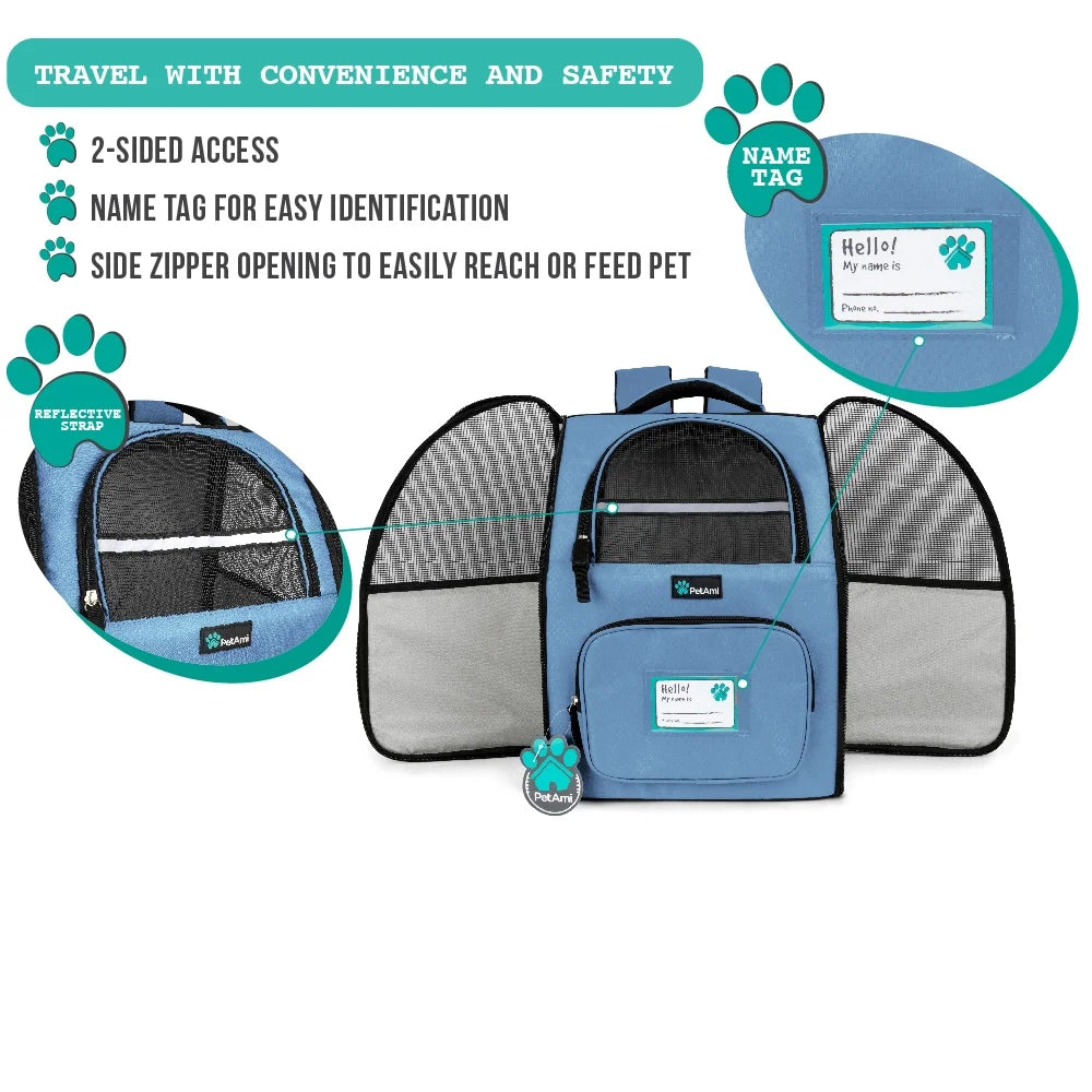 Deluxe Pet Carrier Backpack, Light Blue