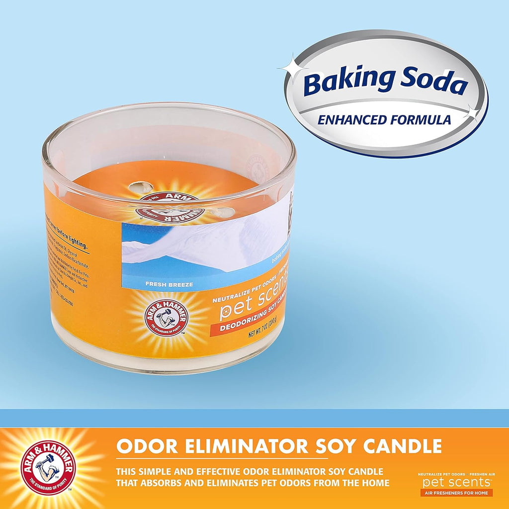 Pet Scents 3-Wick Deodorizing Soy Candle, Fresh Breeze