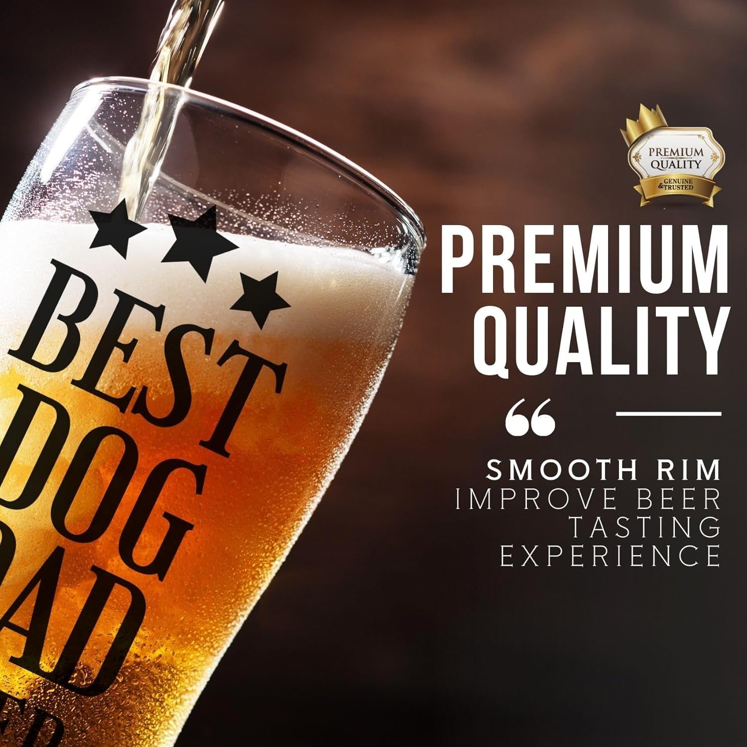 15Oz Beer Glass for Dog Dads - Ideal Gift for Dog Lovers and Owners on Birthdays and Holidays
