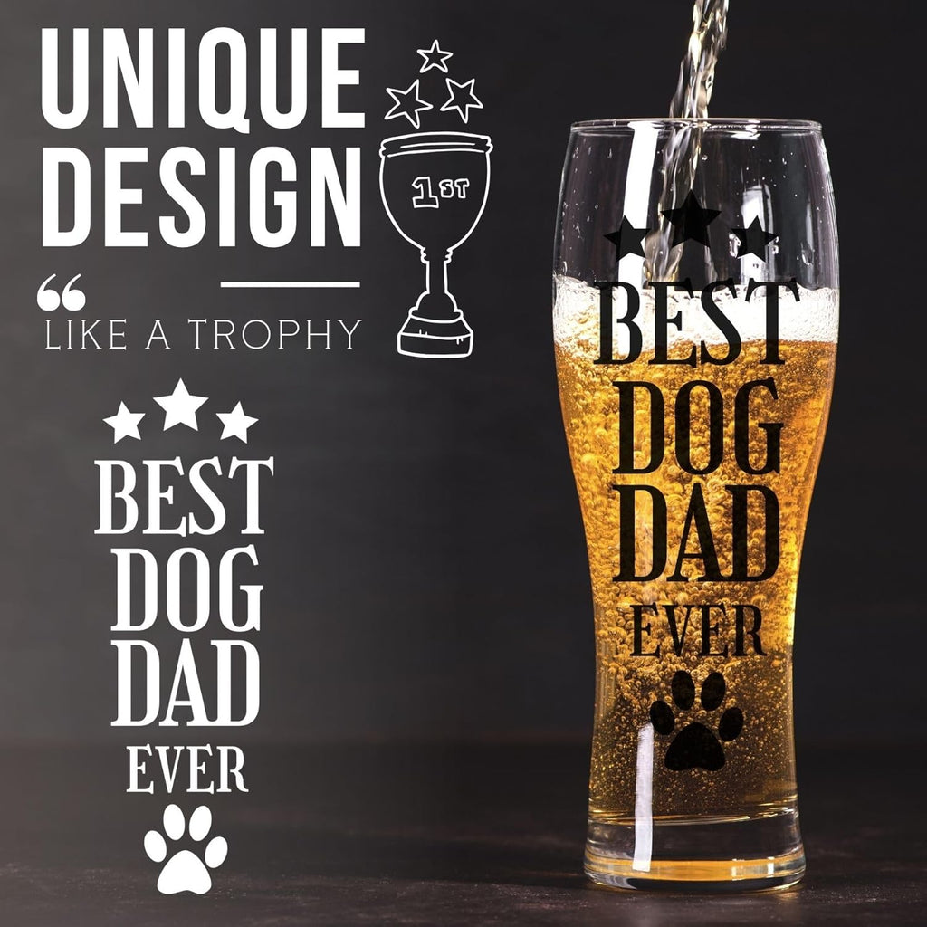 15Oz Beer Glass for Dog Dads - Ideal Gift for Dog Lovers and Owners on Birthdays and Holidays