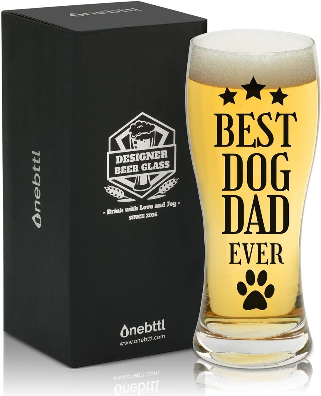 15Oz Beer Glass for Dog Dads - Ideal Gift for Dog Lovers and Owners on Birthdays and Holidays