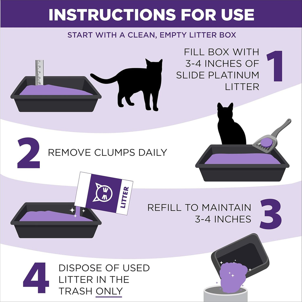 Clump & Seal SLIDE Platinum Multi-Cat Clumping Cat Litter with 14-Day Odor Control and EZ Clean Technology, 37 lbs – Effortless Cleaning and Advanced Odor Elimination
