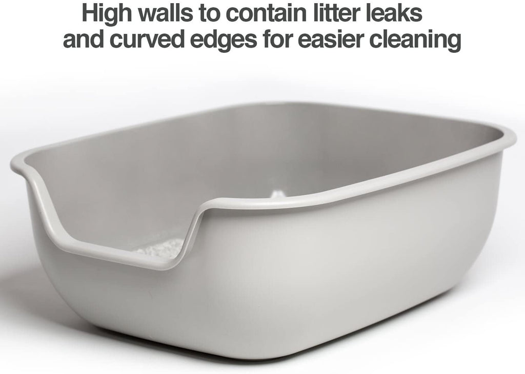 BetterBox Non-Stick Large Litter Box with Pet-Safe Coating for Effortless Cleaning and Open Top Design, Constructed from Durable ABS Plastic