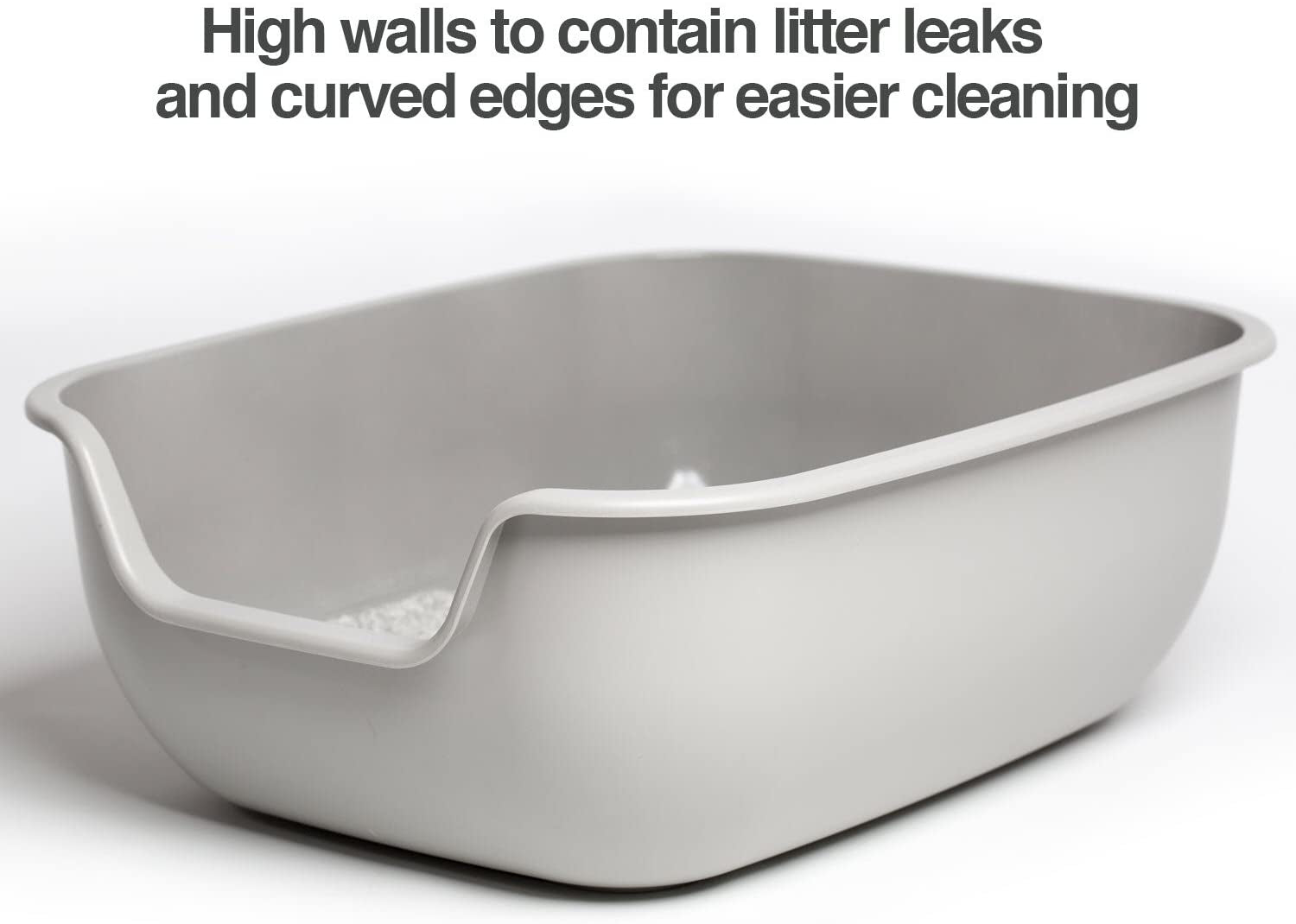 BetterBox Non-Stick Large Litter Box with Pet-Safe Coating for Effortless Cleaning and Open Top Design, Constructed from Durable ABS Plastic