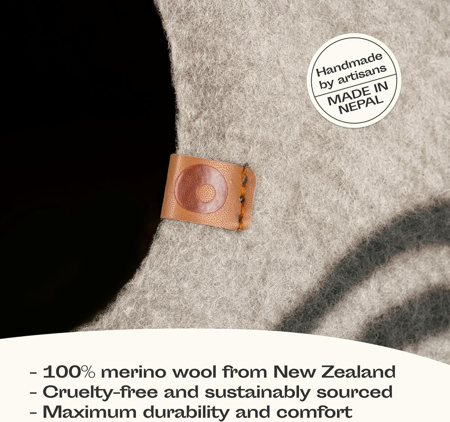 Premium Felt Cat Cave – Handmade 100% Merino Wool Cat Bed for Indoor Use (Light Grey, Medium)