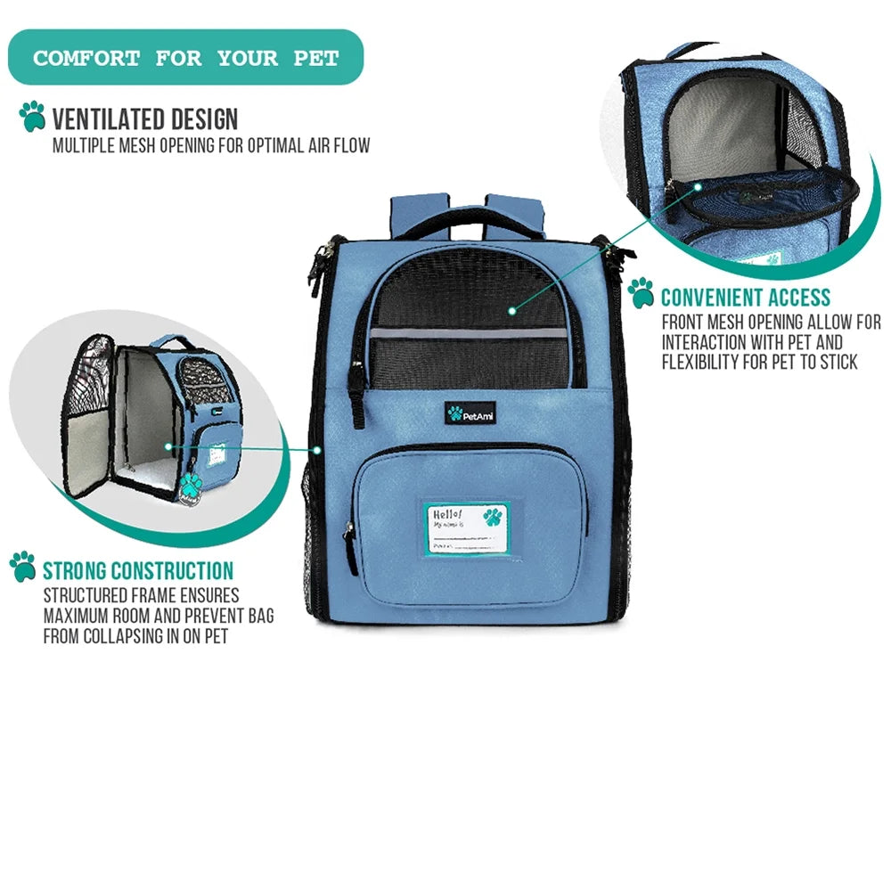 Deluxe Pet Carrier Backpack, Light Blue