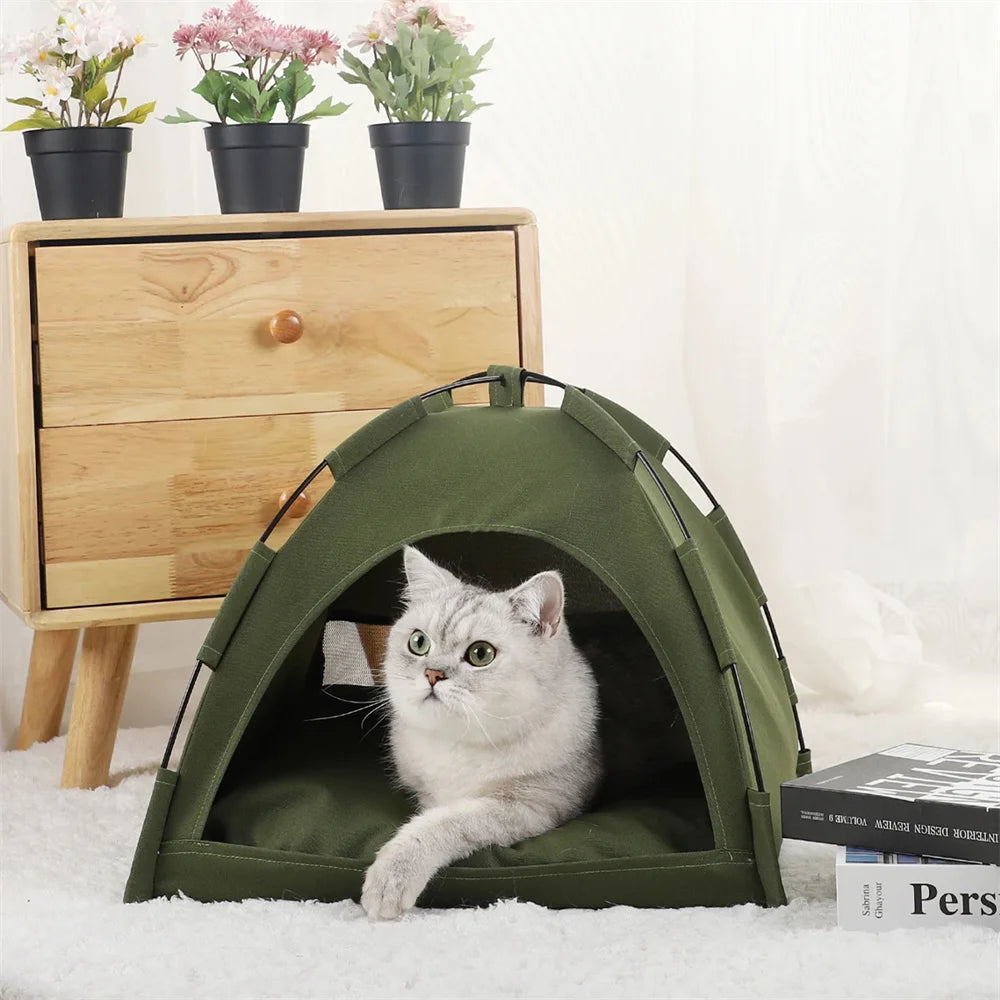 Pet Nest Tent Semi Closed Foldable Outdoor Pet Supplies Breathable Tent Pet Summer Cooling Warm Pads Pet Decoration Supplies