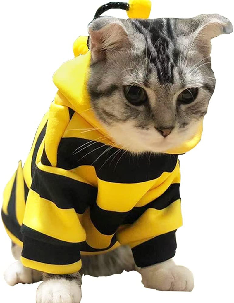 Premium Pet Hoodie Sweatshirt for Small Dogs and Cats, Cozy Yellow Outfit for Halloween and Christmas, X-Large Size