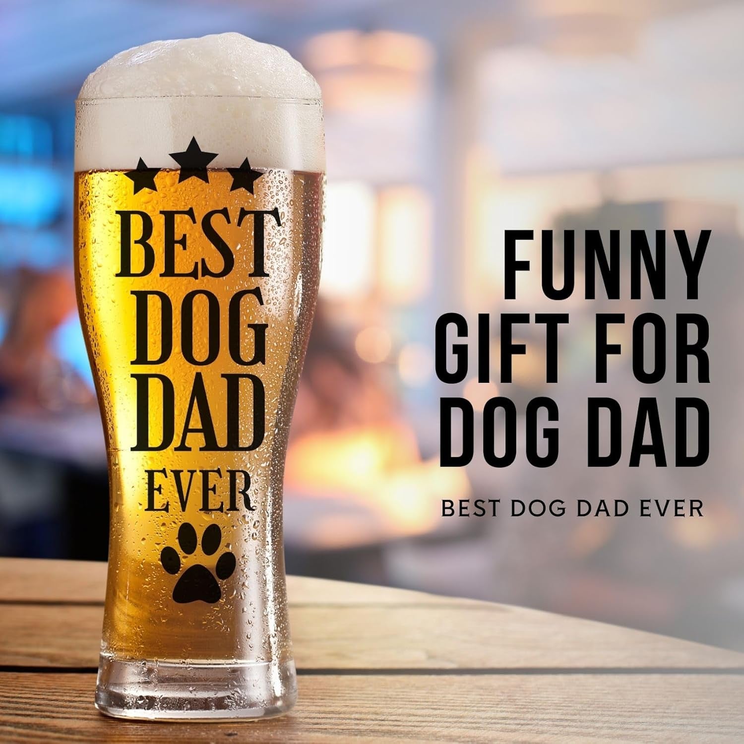 15Oz Beer Glass for Dog Dads - Ideal Gift for Dog Lovers and Owners on Birthdays and Holidays