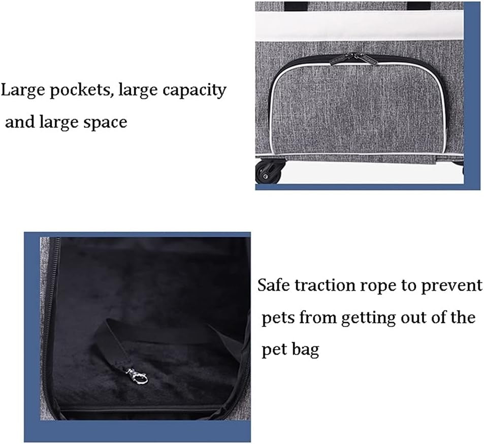 Pet Carry Bag Portable Pet Trolley Case Foldable Pet Bag Breathable Cat and Dog Large Capacity Outing Bag Pet Supplies Pet Supplies (Size : 37X65X37CM)