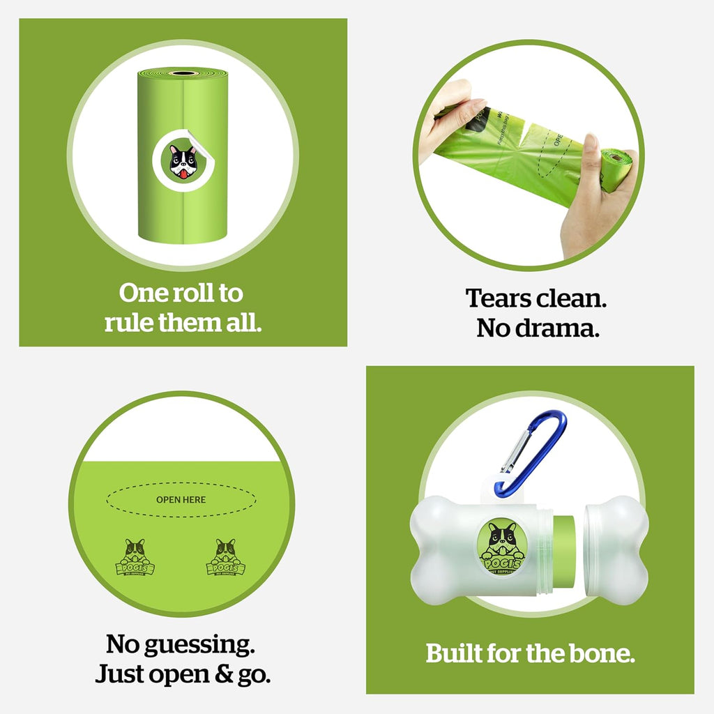 Pogi's Premium Leak-Proof Dog Waste Bags – Extra Thick, Fresh Scent, 150 Count (10 Rolls)