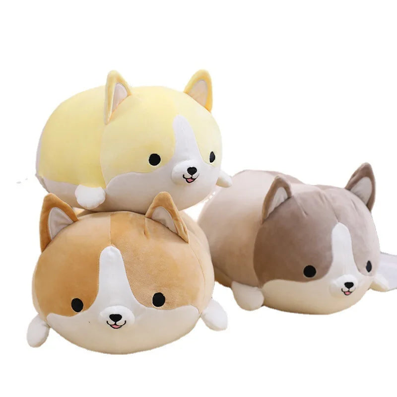 Cute Corgi Dog Doll Pillow Shiba Inu Plush Toy Holding Sleeping Doll Stuffed Animal Pillow Gift for Baby 35Cm