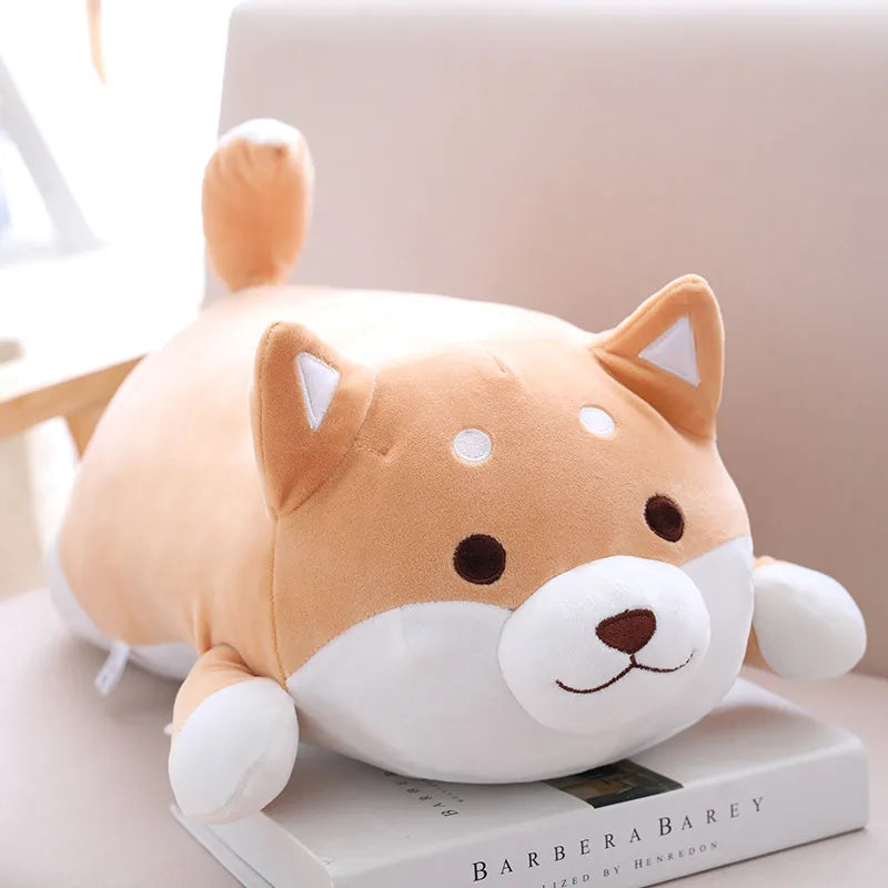 Cute Corgi Dog Doll Pillow Shiba Inu Plush Toy Holding Sleeping Doll Stuffed Animal Pillow Gift for Baby 35Cm