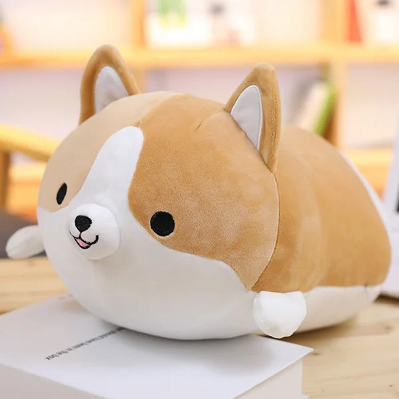 Cute Corgi Dog Doll Pillow Shiba Inu Plush Toy Holding Sleeping Doll Stuffed Animal Pillow Gift for Baby 35Cm