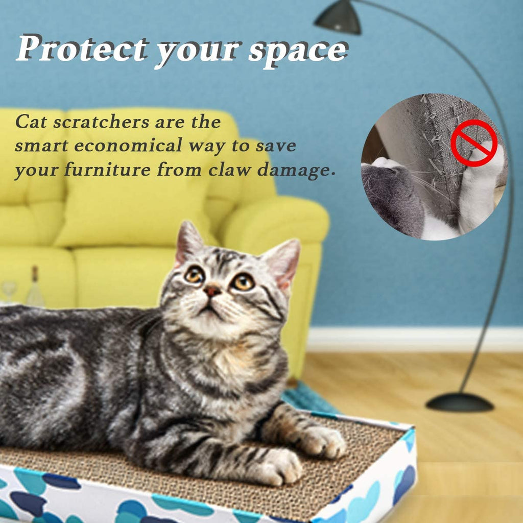 Reversible Cardboard Cat Scratcher and Bed with Catnip Included (1 Pack)