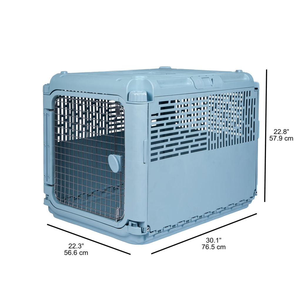 Sport Pet Designs, Dog Kennels, 30" Collapsible Plastic Pet Kennel/Crate, Blue, Medium