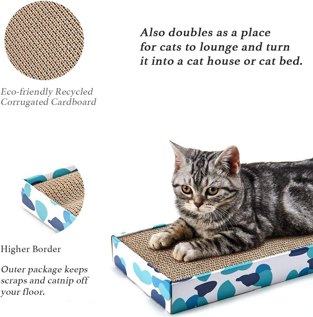 Reversible Cardboard Cat Scratcher and Bed with Catnip Included (1 Pack)