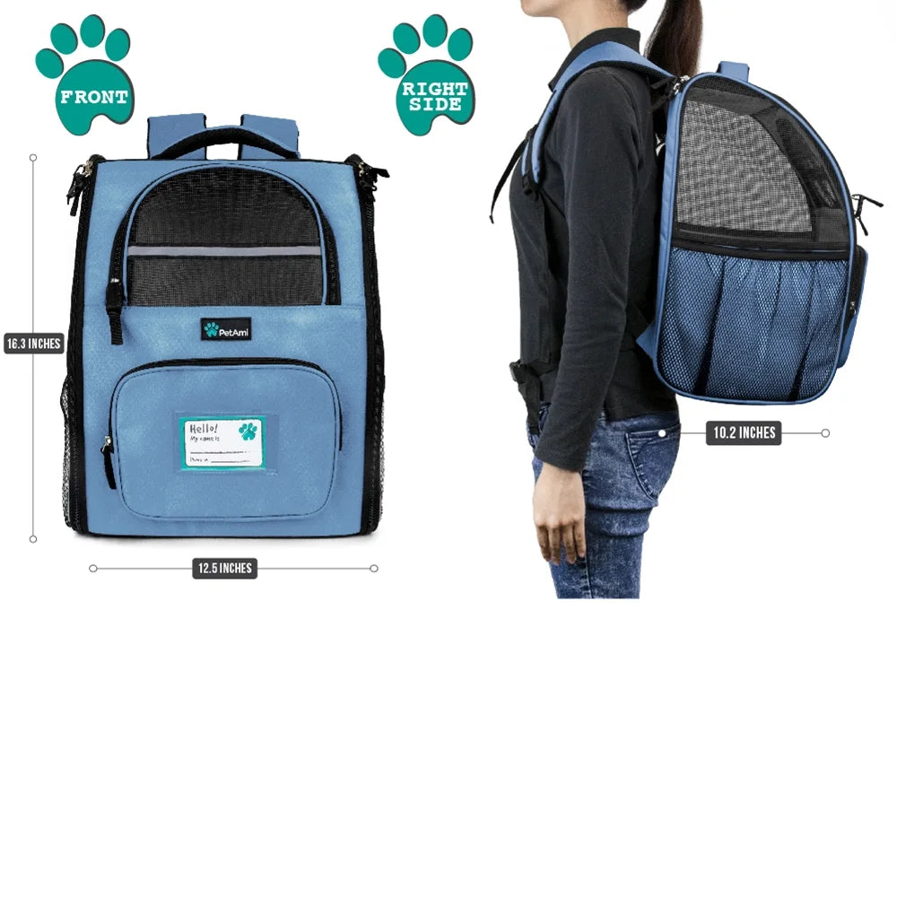 Deluxe Pet Carrier Backpack, Light Blue