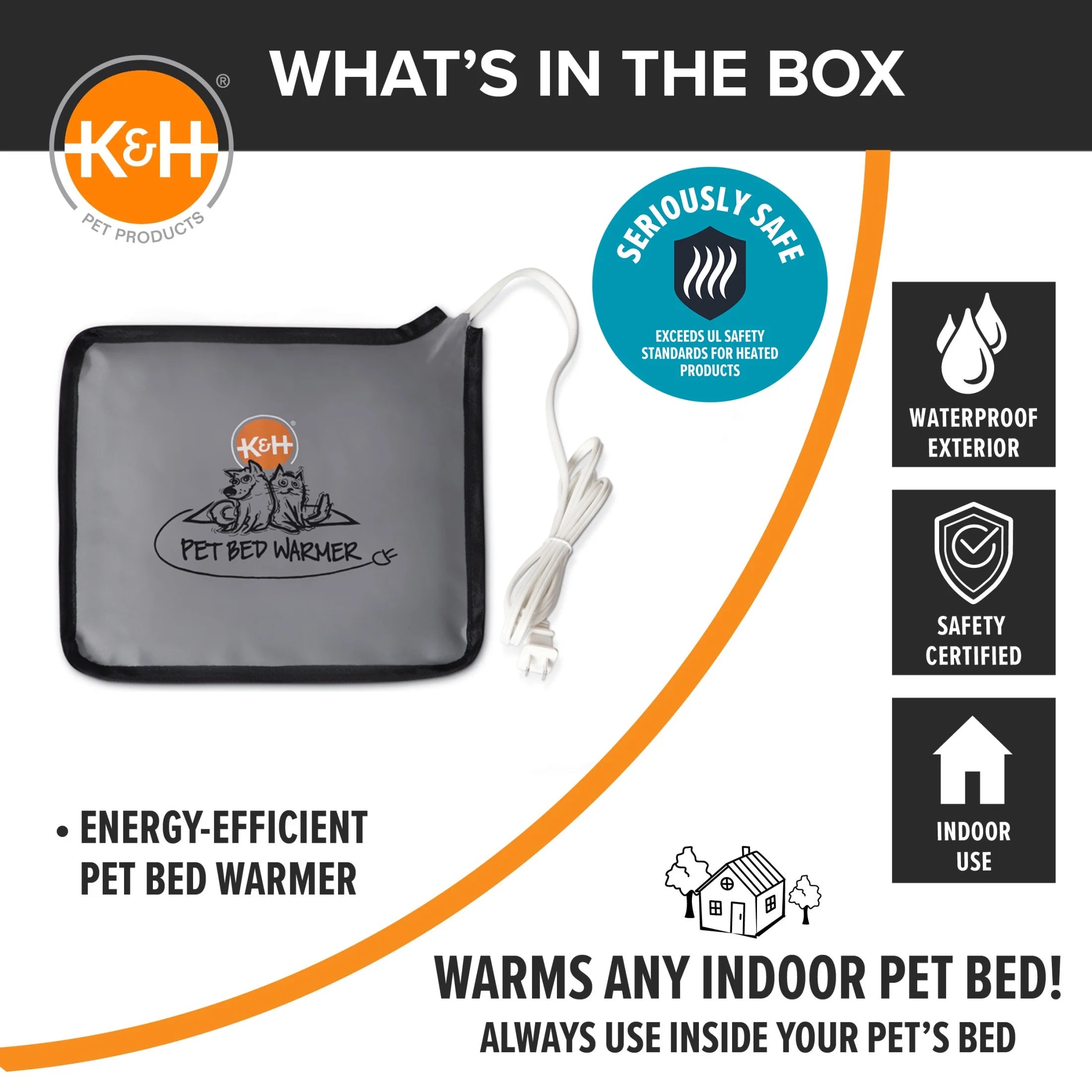 Pet Bed Warmer for Cats & Dogs Gray Small 8.5 X 9 Inches