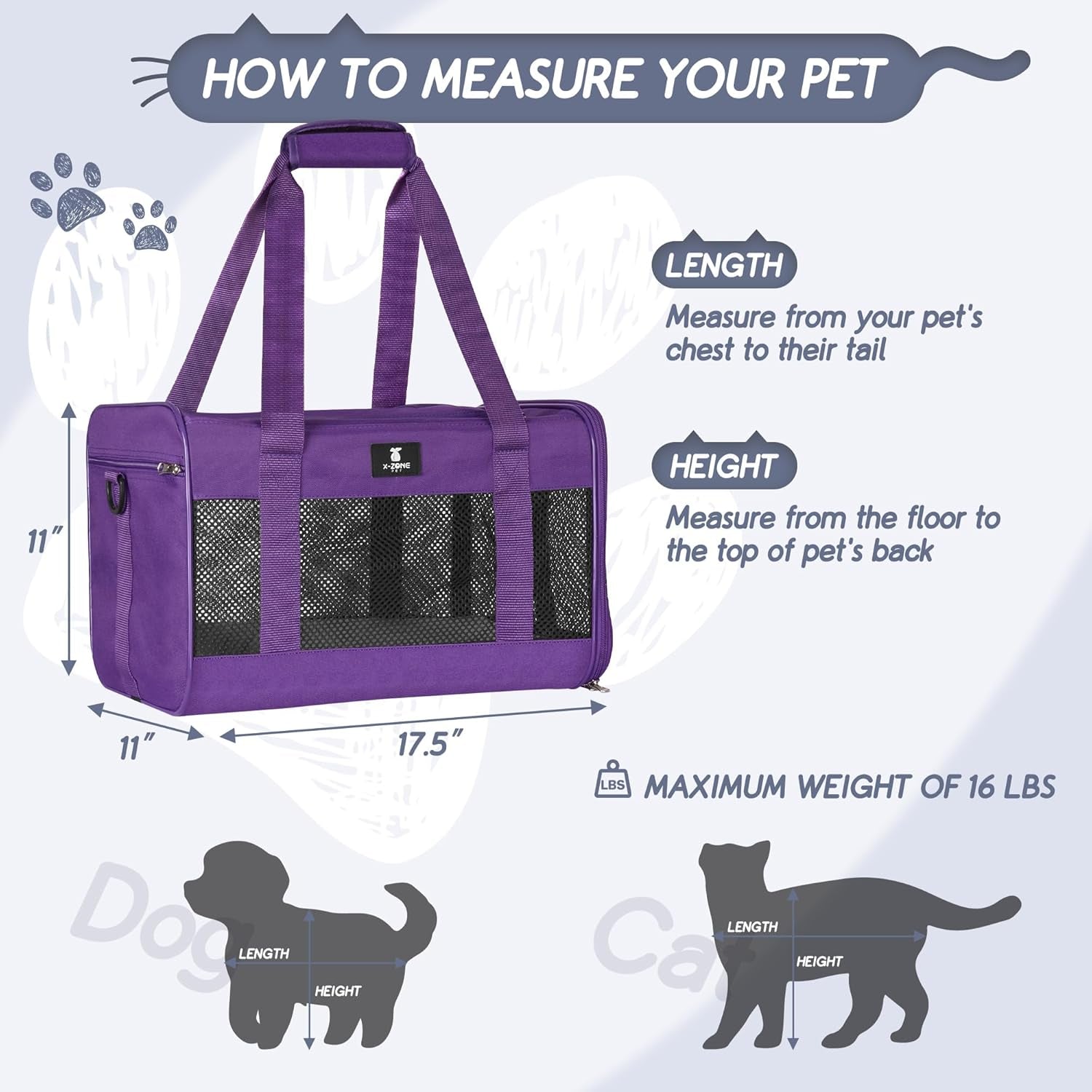 Airline-Approved Soft-Sided Cat Carrier for Small to Medium Cats up to 25 lbs, Featuring Removable Fleece Pad and Portable Design