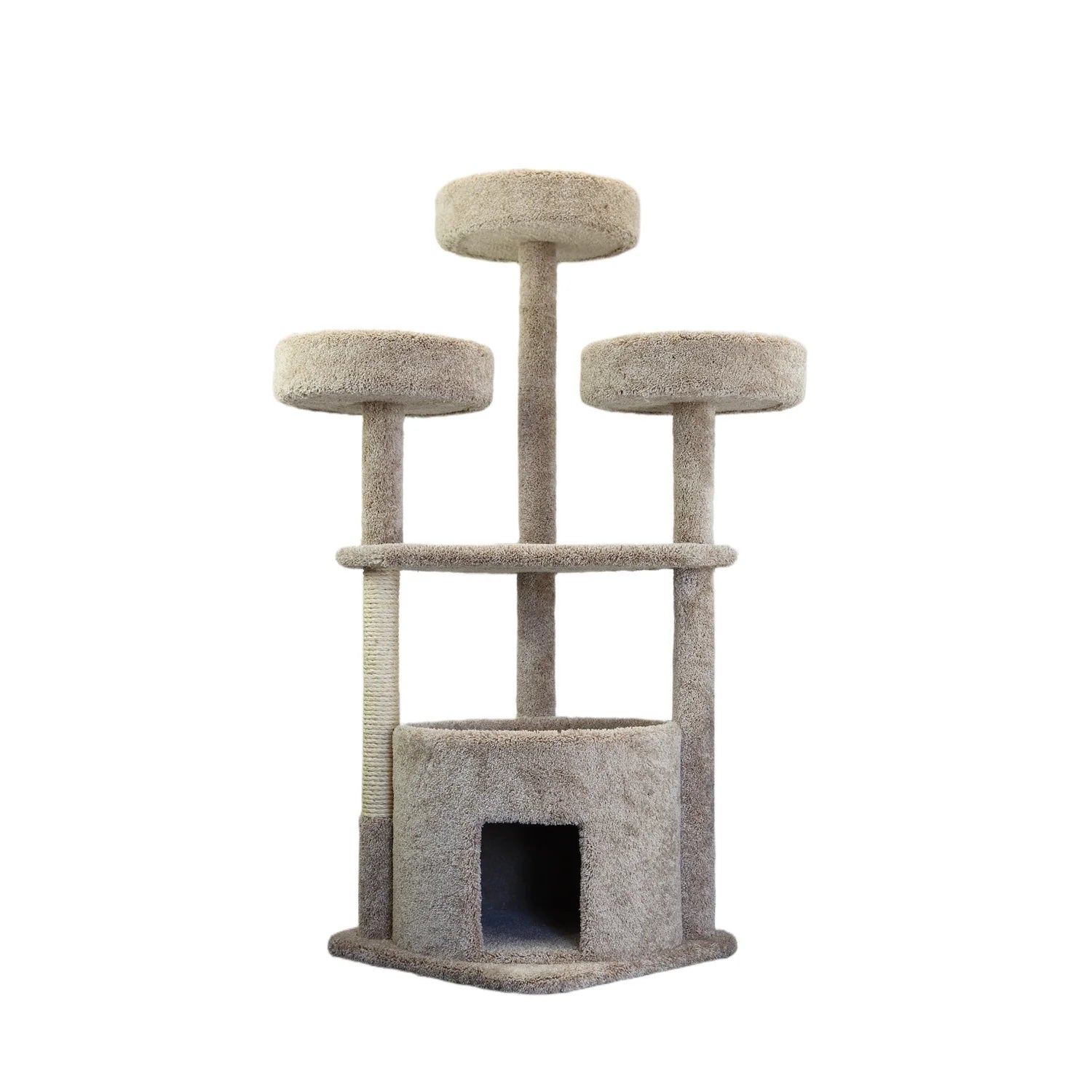 130014-Beige Main Coon Cat House Cat Tree