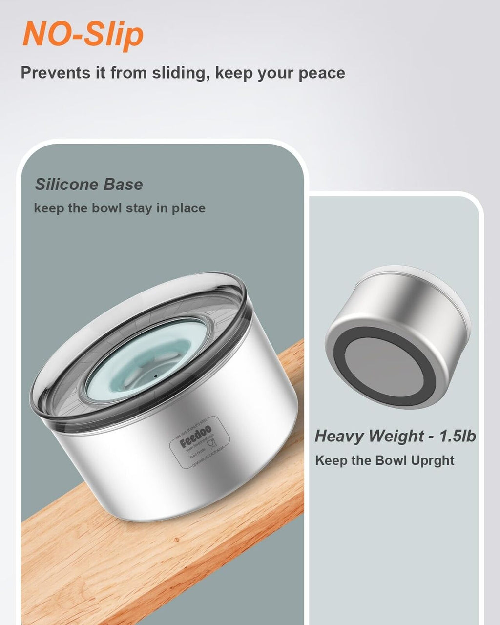 1Gallon Dog Water Bowl, 3.8L No Spill Water Bowl for Dogs, Stainless Steel Sp...