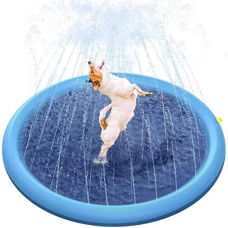 170Cm Summer Dog Toy Splash Sprinkler Pad Pet Swimming Pool Interactive for Pet Children Interactive Outdoor Play Water Mat Toys